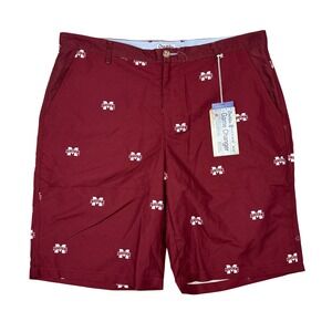 Mississippi State Shorts Sz 40 All Over Print Maroon NCAA Football Tailgate NEW